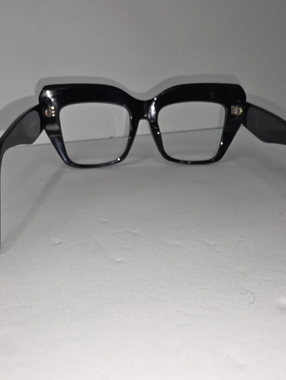 Oversized Square Fashion Eyeglass Frames Clear & Black Bundle 2 Pairs